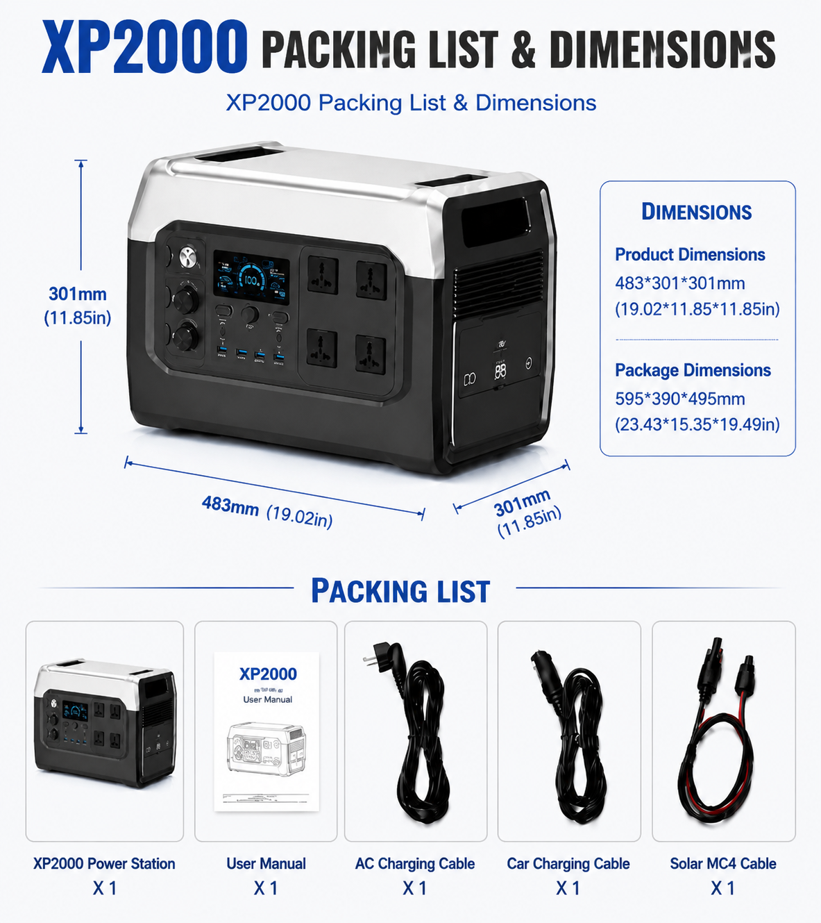 YOUNENAPE XP2000 Outdoor Power Station - 2,048Wh | 2,400W